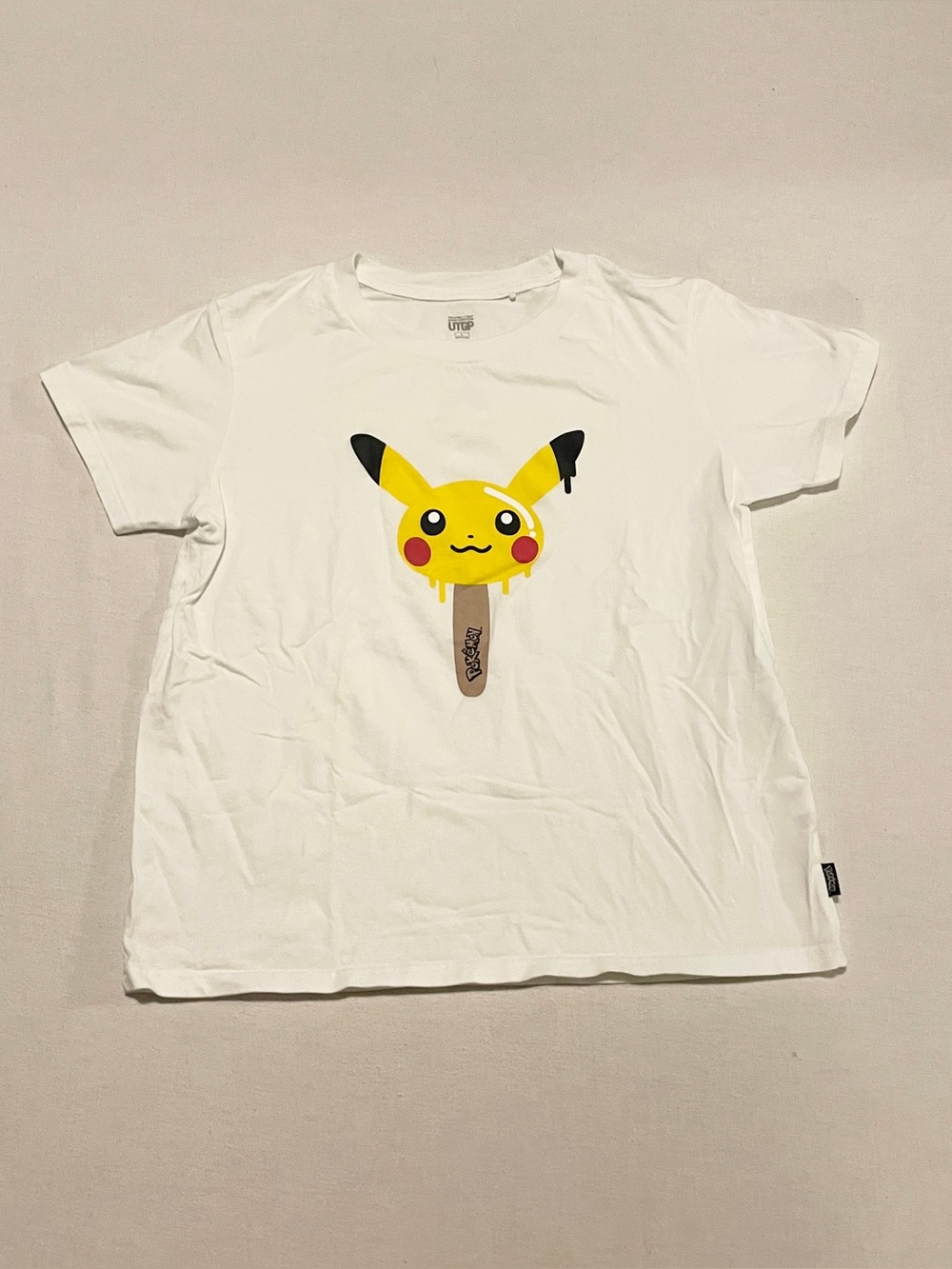 Uniqlo UTGP Pokemon Pikachu Popsicle Graphic T-Shirt L White 2019